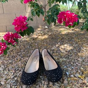 Gianni Bini black flats with rhinestones